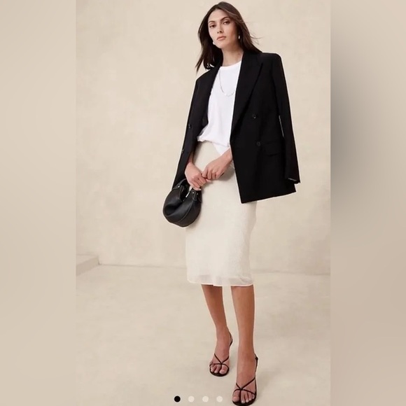 SET BR BIANCA SHIMMERY SLIP SKIRT & CREW NECK SLEEVELESS TANK SET XS XXS CREAM - Picture 4 of 16